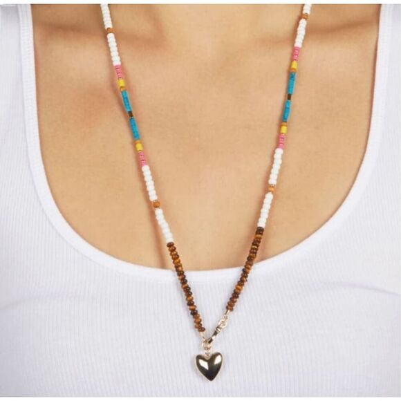 Rebecca Minkoff Jewelry - Rebecca Minkoff Gold Plated Beaded Heart Necklace